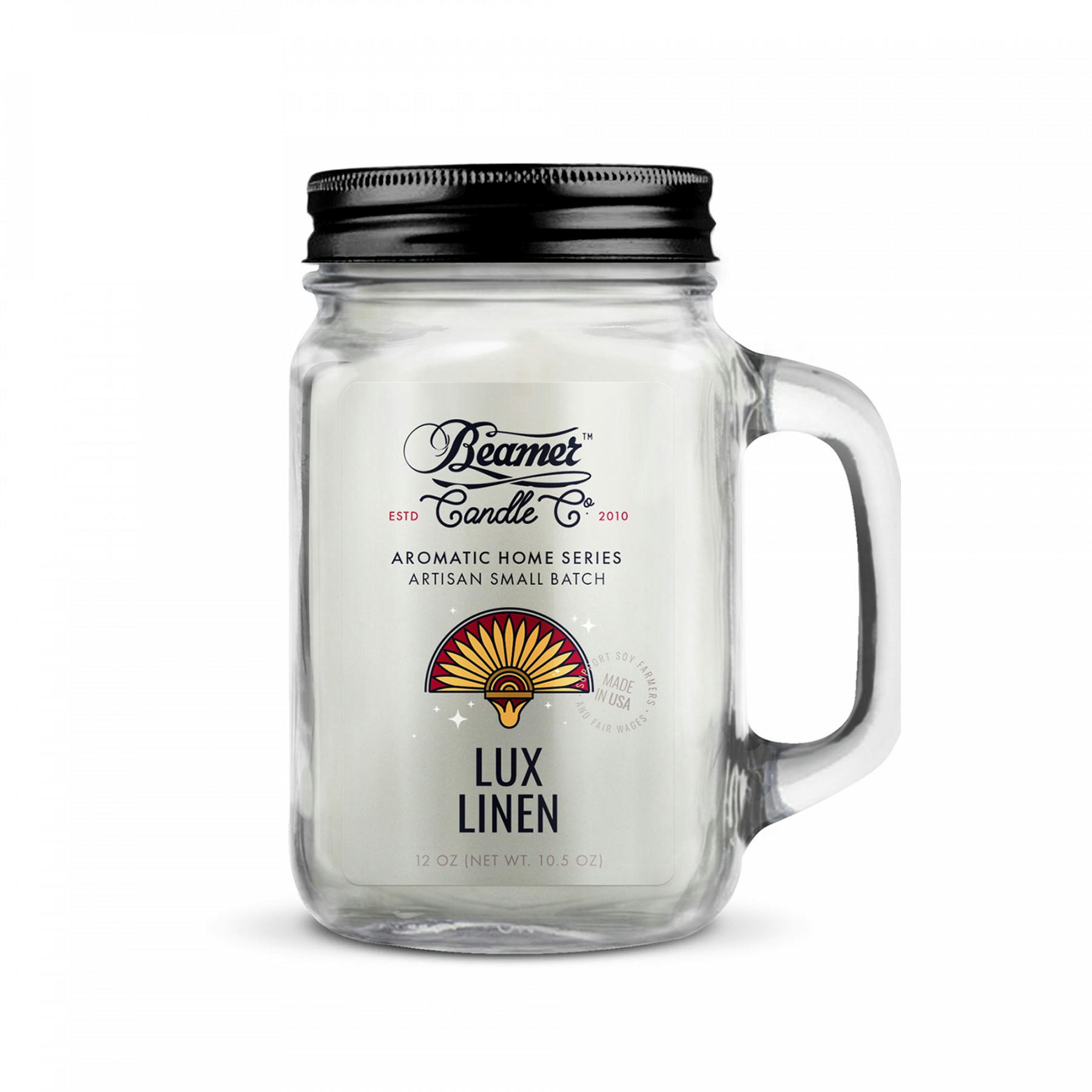 12oz Glass Mason Jar Candle - Lux Linen