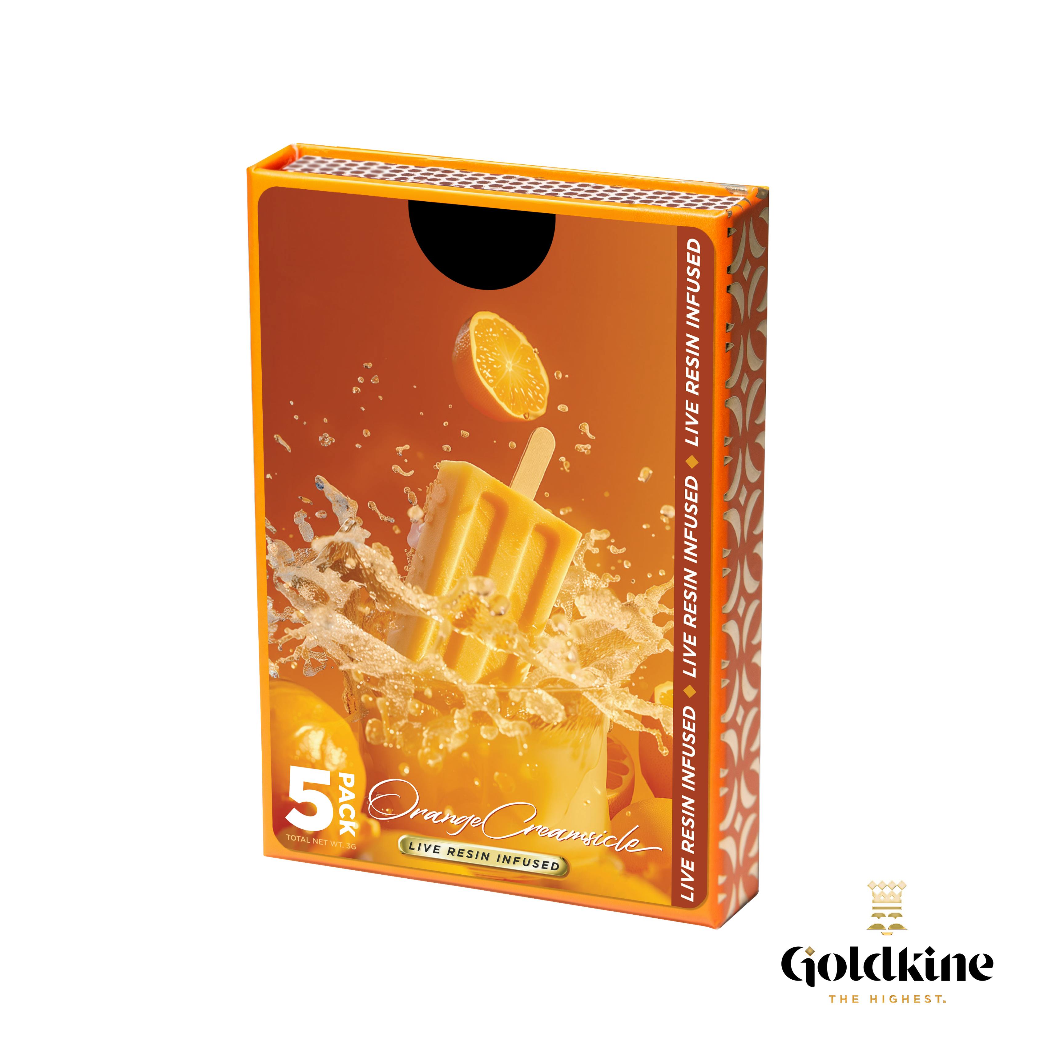 Product: Goldkine | Orange Creamsicle | Infused Pre-roll Pack x 5 (3g) | Hybrid