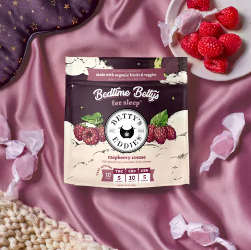 Bedtime Bettys Raspberry Crme Fruit Chews | 5mg | 10pk. (50mg) Vegan-active