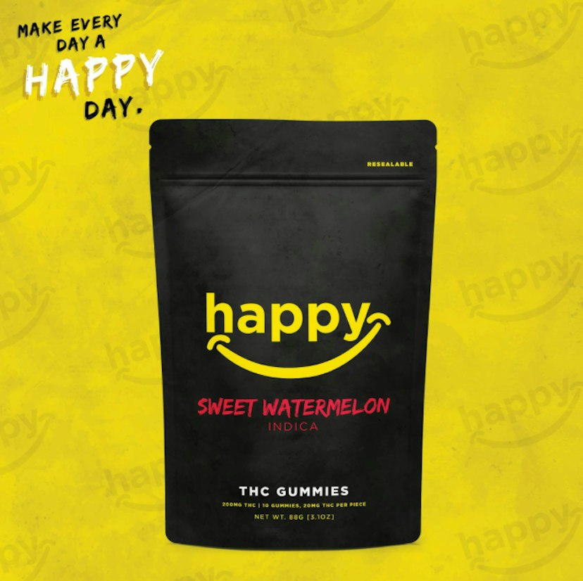 Happy | 200mg THC Gummies | Sweet Watermelon (Indica)