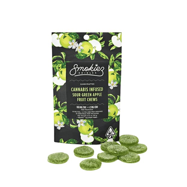 SOUR GREEN APPLE FRUIT CHEW GUMMIES (1:1 THC/CBG)
