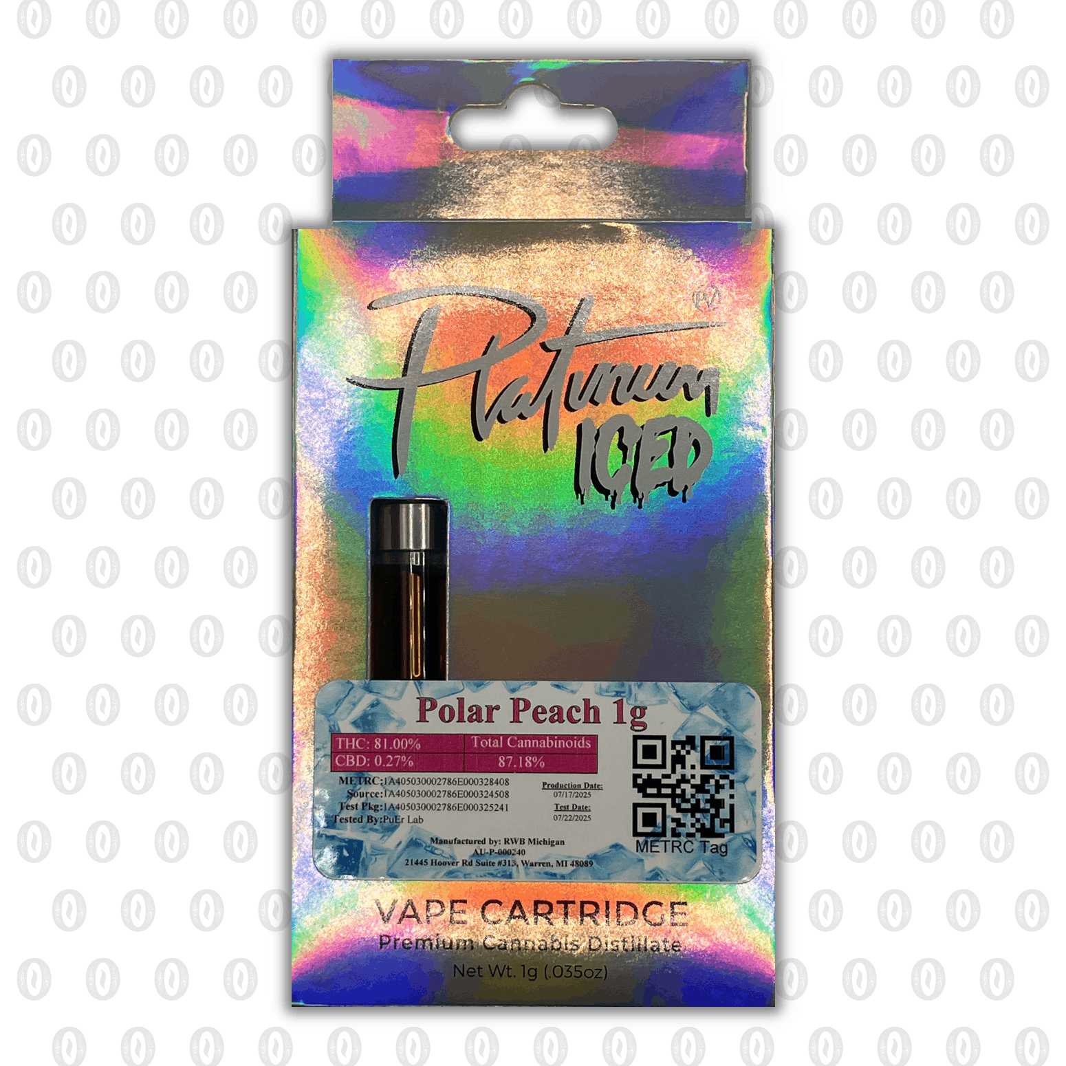 Platinum Vape | Vape Cart - 1g - Polar Peach *Iced*