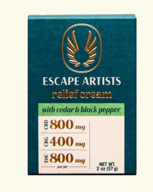 Escape Artists - Rose & Bergamot Relief Cream 2:1:2 (800mg THC/400mg CBG/800mg CBD)