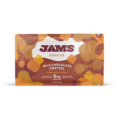 JAMS Choco's Milk Chocolate Pretzel Bar 100mg