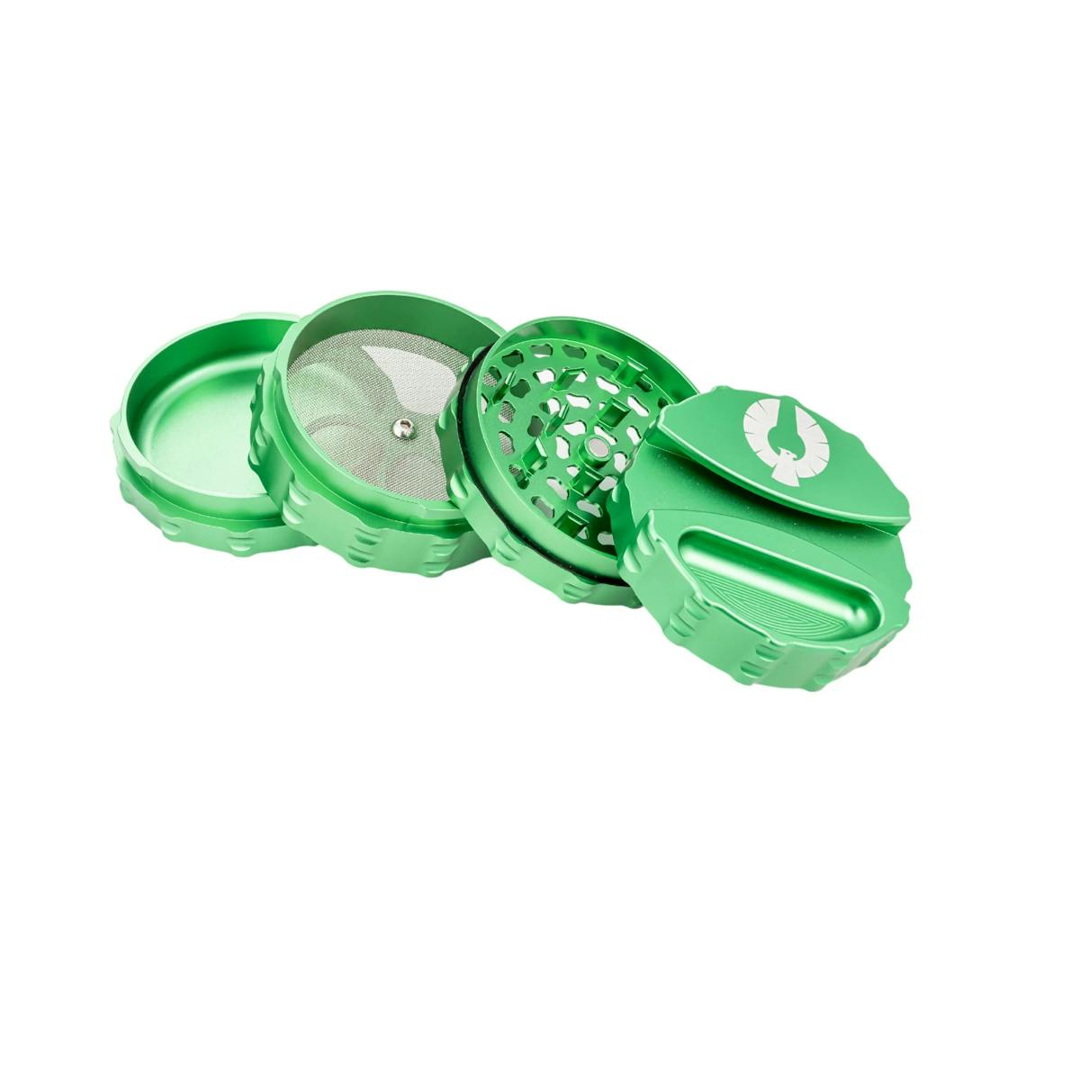 Image of Large 4 Piece Grinder w/ Paper Holder & Ashtray | Green