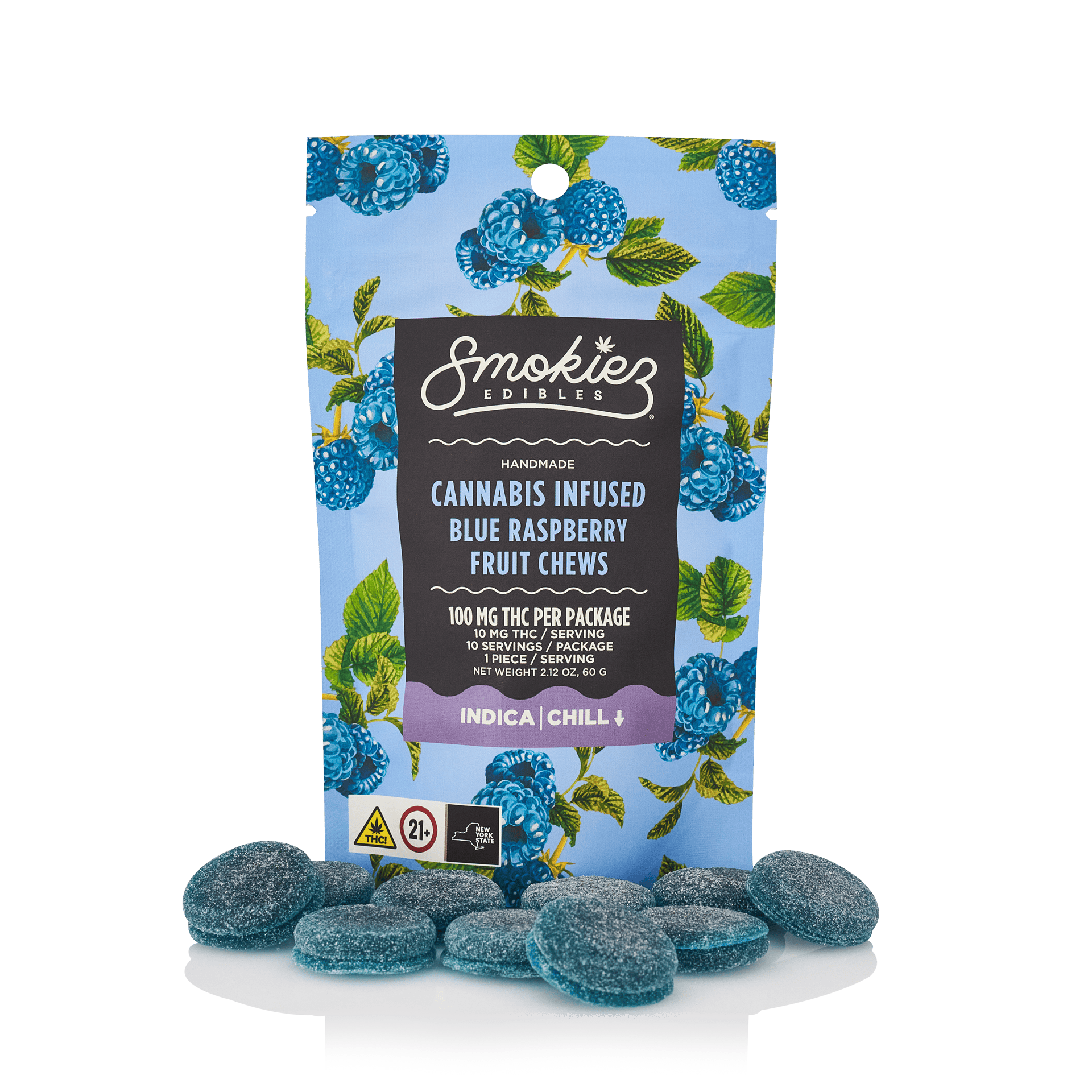 Product Smokiez - Blue Raspberry - 10pk - 100mg