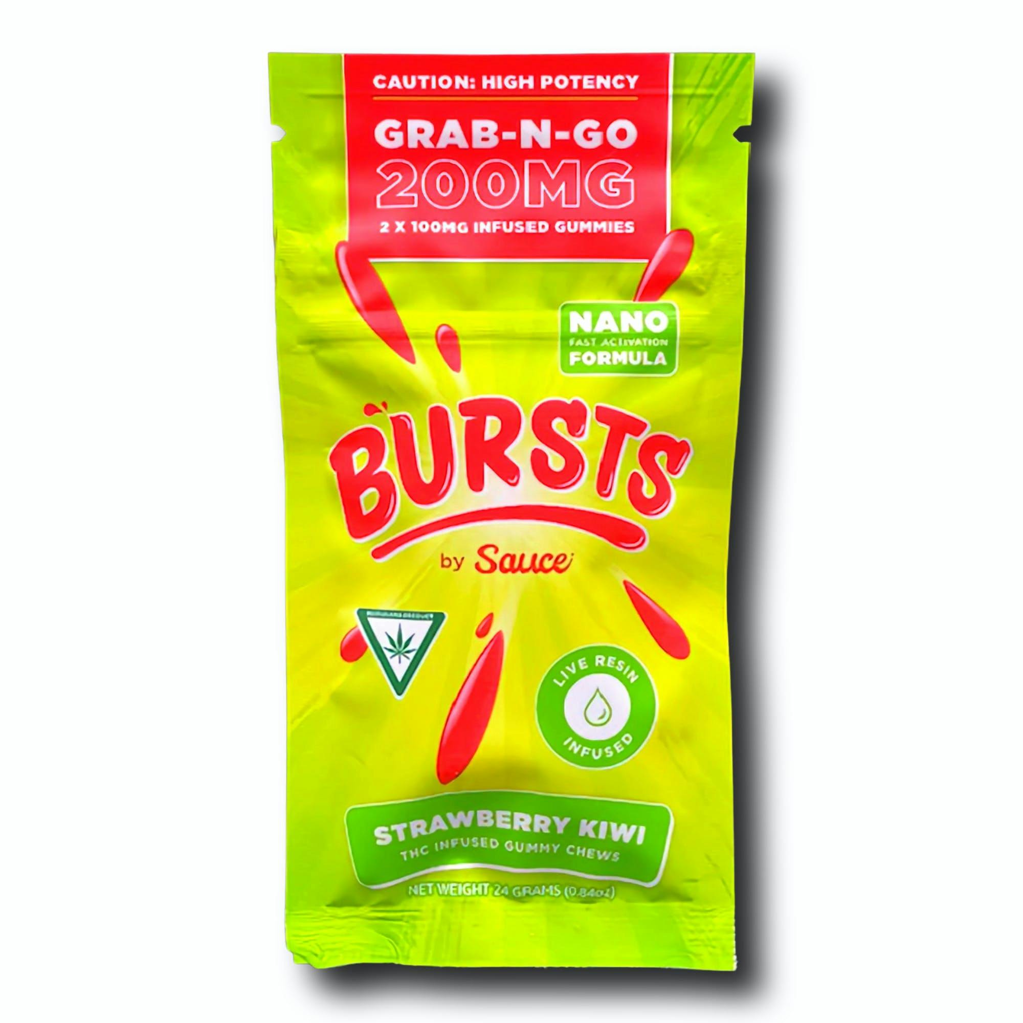 Product: SAUCE BURSTS | STRAWBERRY KIWI - LIVE RESIN GUMMIES | 200MG
