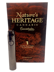 Nature's Heritage | Gunmetal Vape Battery & Charger | 510 Thread