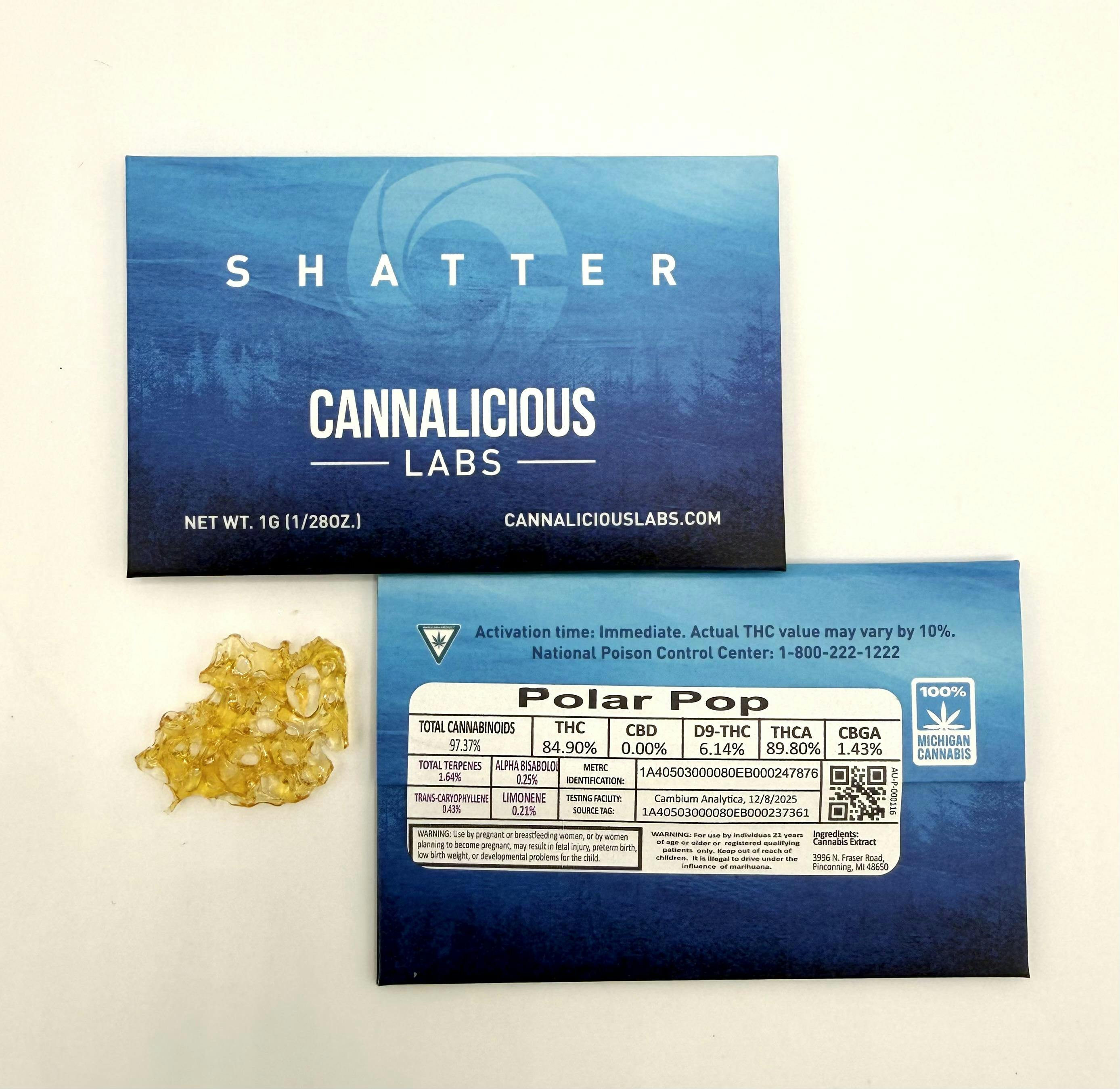 Cannalicious - 1g Shatter - Polar Pop