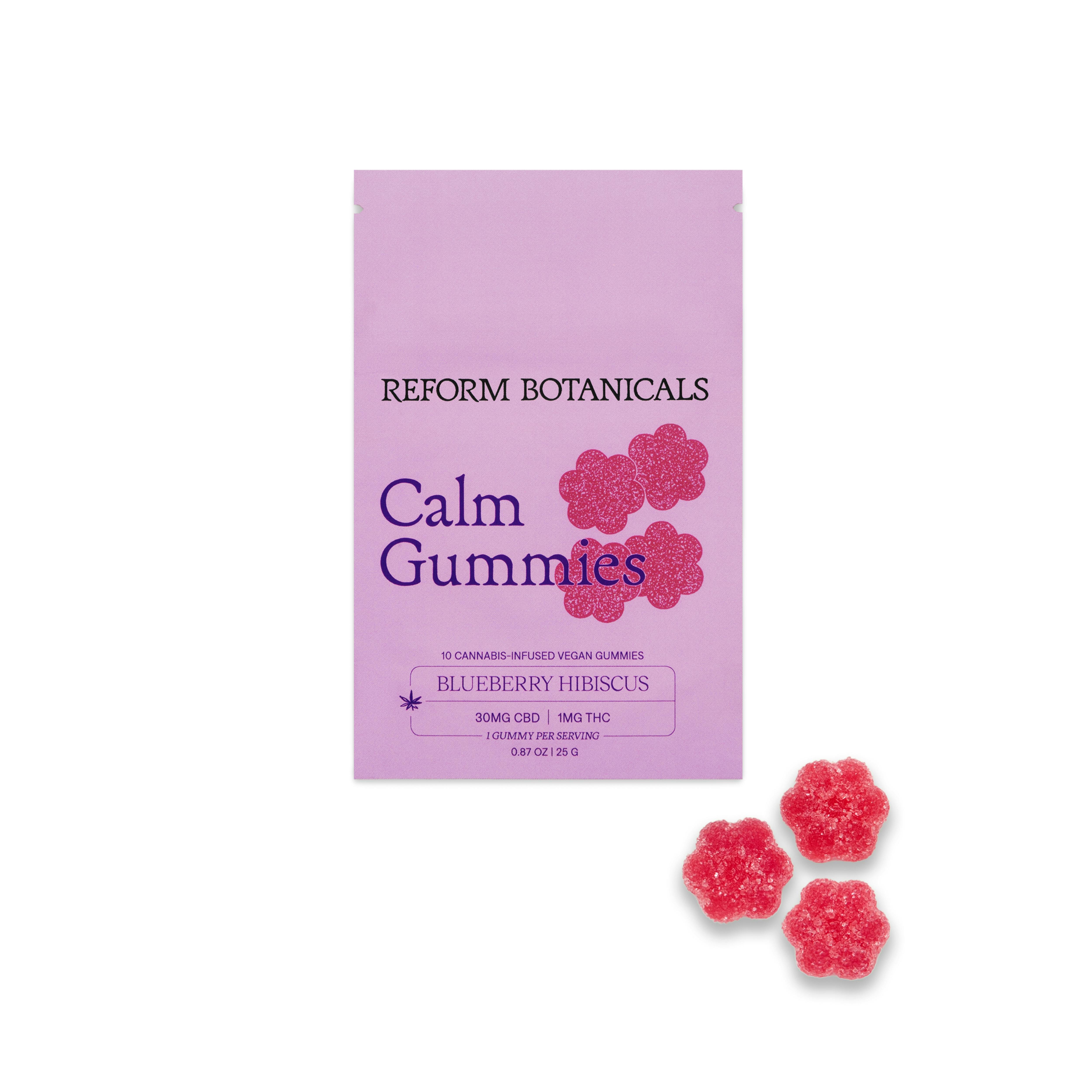Reform Botanicals-Calm Full Spectrum CBD Gummies, Blueberry Hibiscus, 10 Count-1