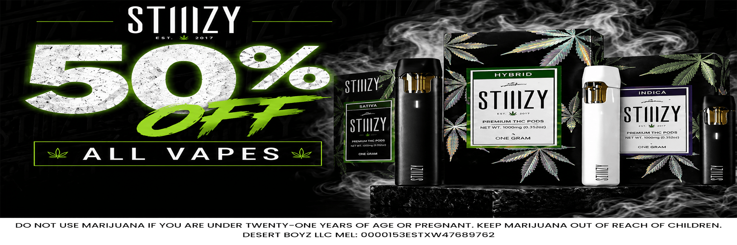 50% OFF | All Vapes | Stiiizy