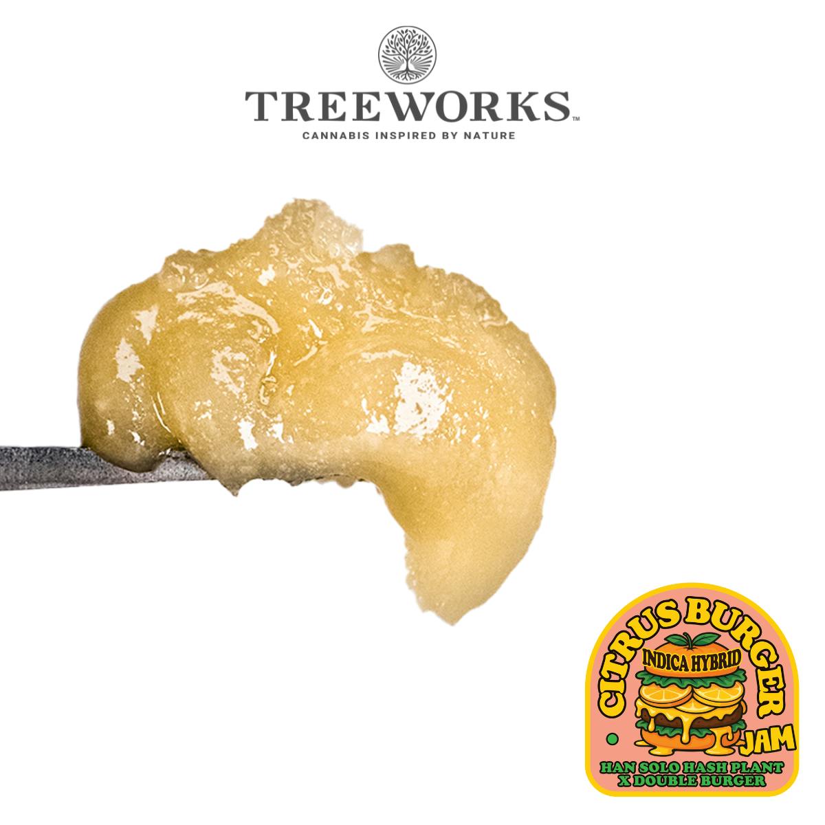 Product: Treeworks | Citrus Burger | Live Hash Rosin Jam