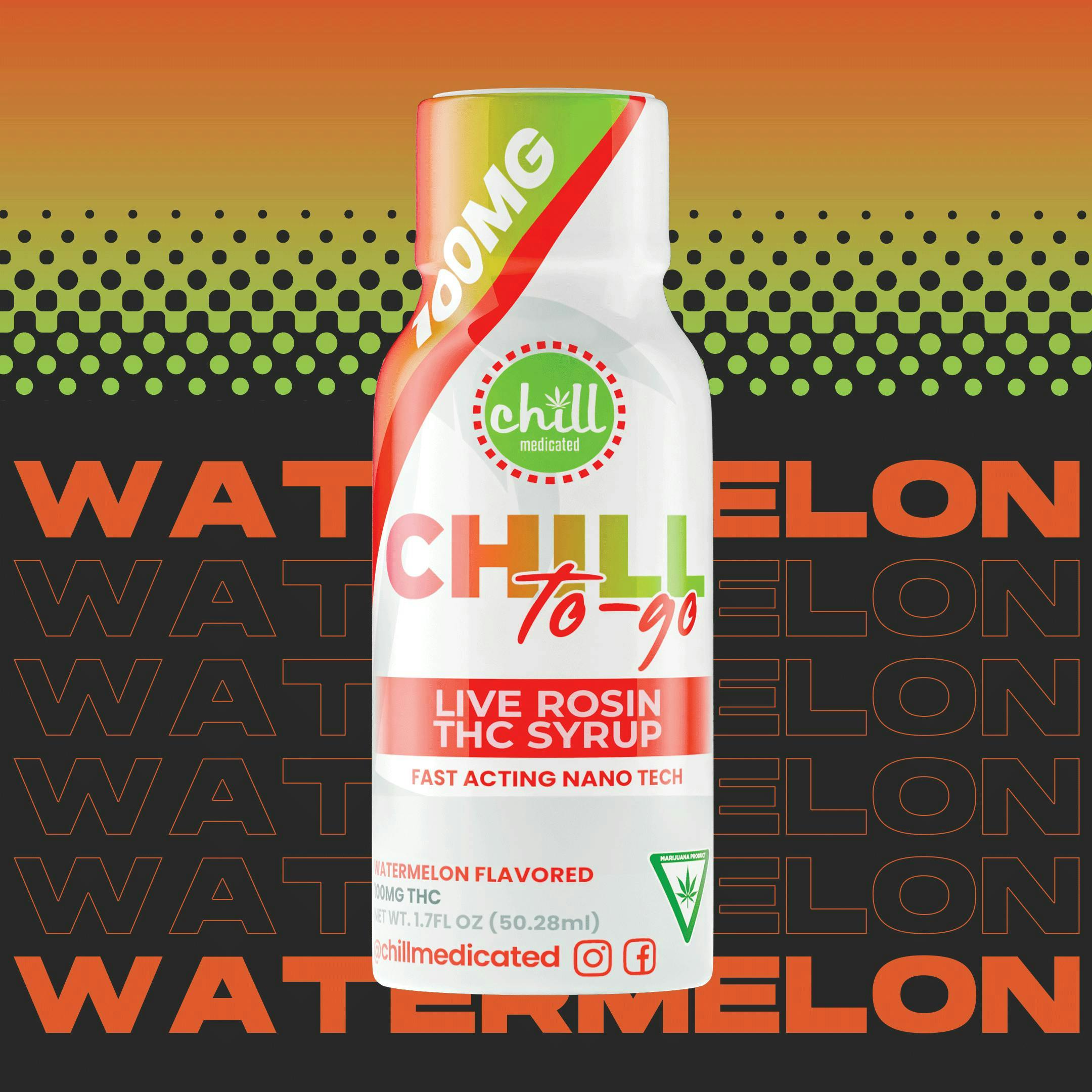 Product: Chill Medicated | Live Rosin Syrup-To-Go - 100mg - Watermelon