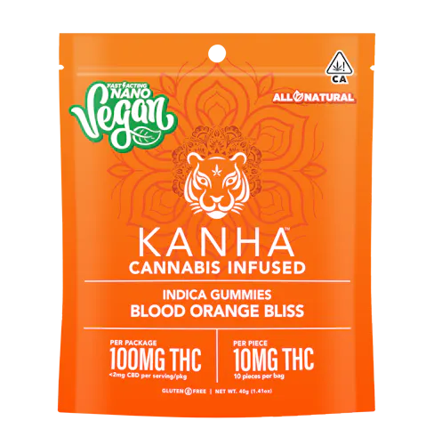 Kanha – Nano – Blood Orange Bliss – Indica – Gummy – 10ct – 100mg-active