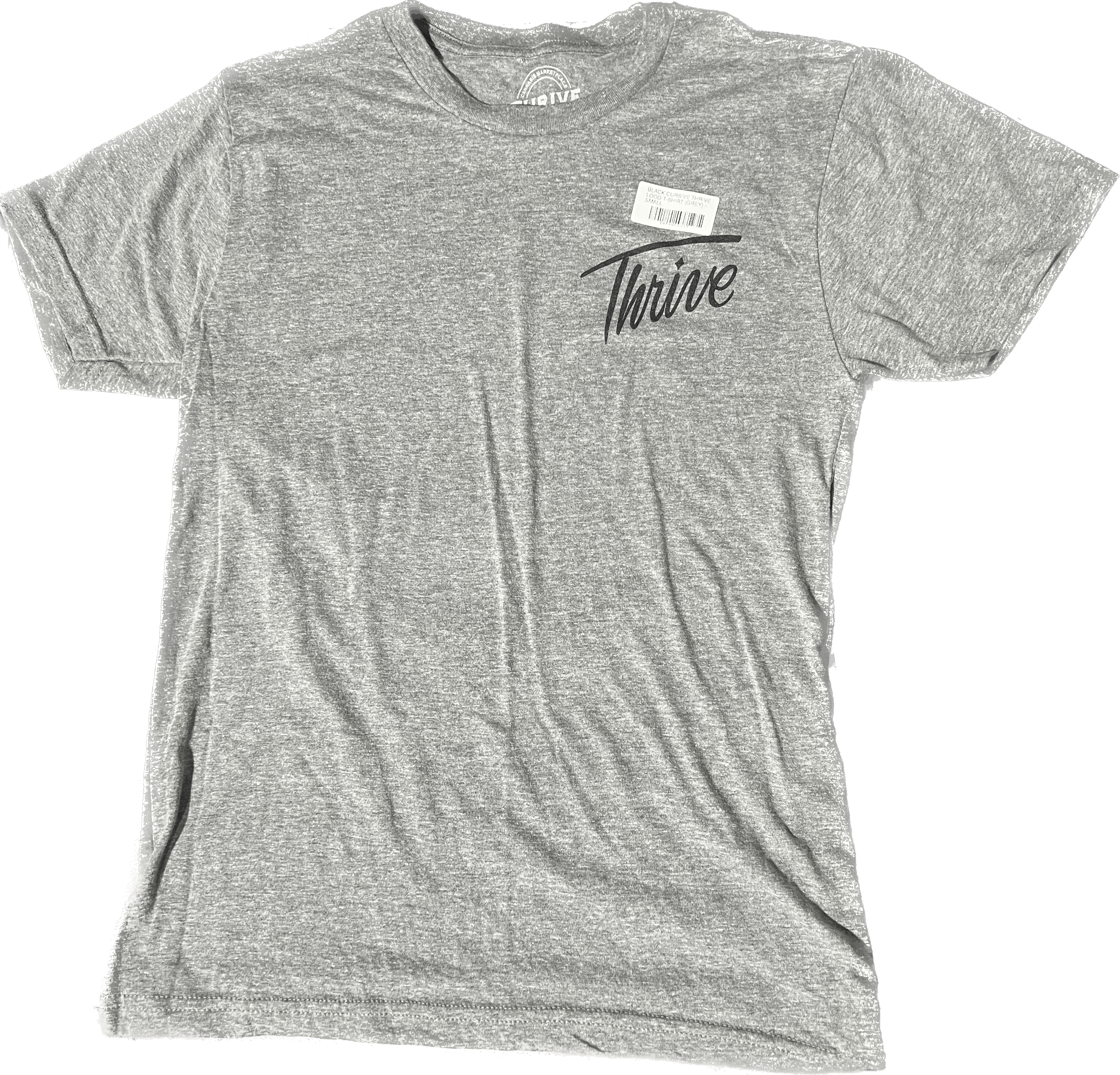 BLACK CURSIVE THRIVE LOGO T-SHIRT (GREY) - XL - BOTH | Thrive