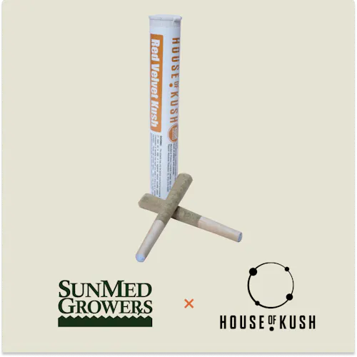 House of Kush Red Velvet Kush Pre-Rolls 0.5g x 2pk-1