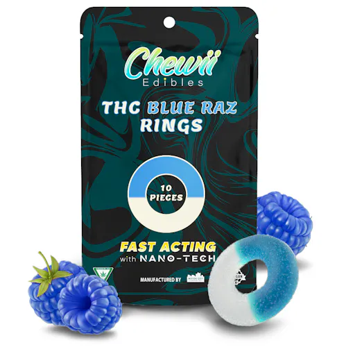 Chewii Fast-Acting Blue Raz Gummy Rings 200mg Rec - Exclusive