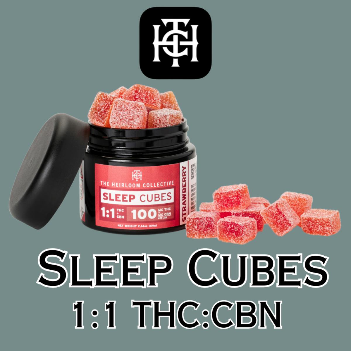 Product Strawberry Sleep CBN Cubes | Edibles | 1:1 THC:CBN 200mg