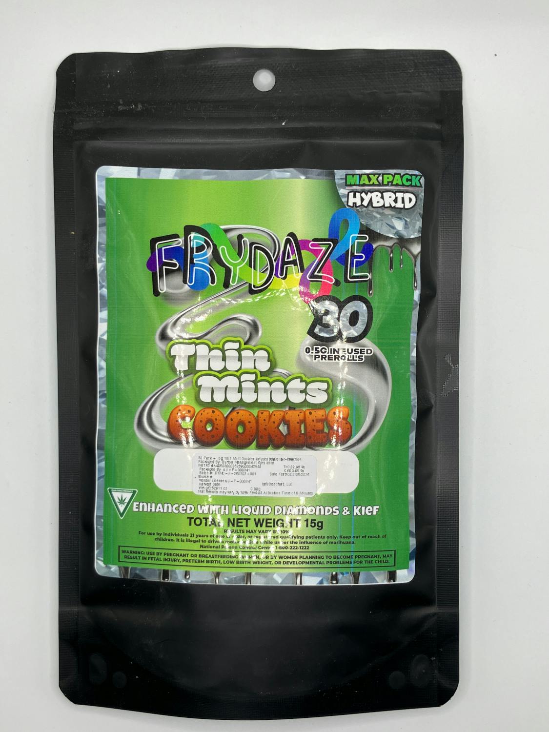 Product: Frydaze | Infused Pre-Roll 30-Pack - 15g - Thin Mint Cookies