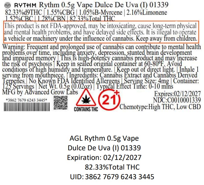 vuse vapes flavors Recreational Rythm products In Stock at a Cannabis Dispensary Near me main image 1