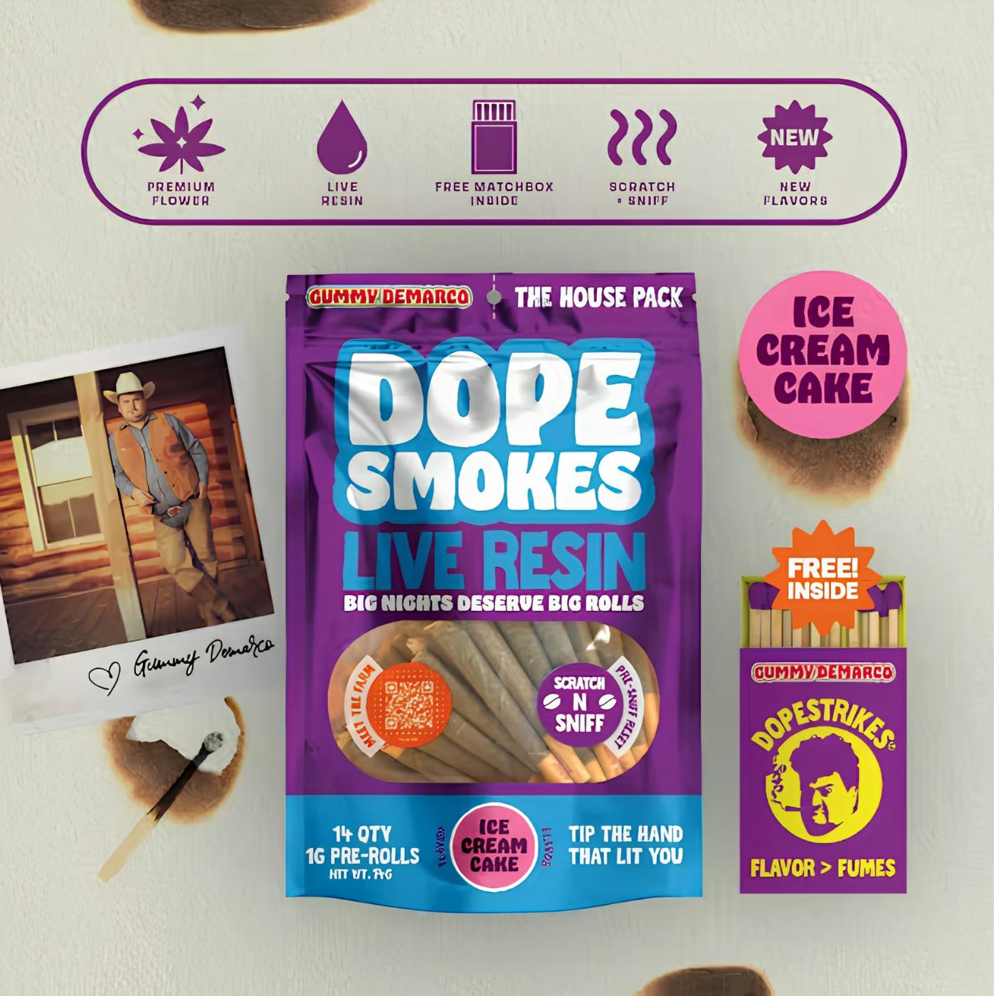 Dope Smokes - Ice Cream Cake Infused 14pk PR