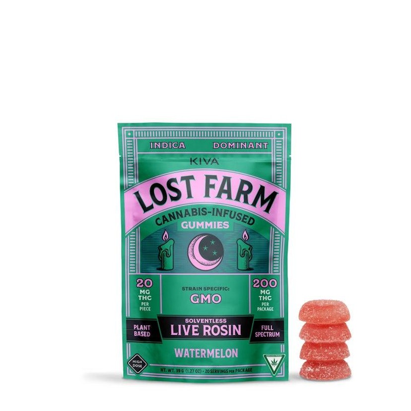 Lost Farms | 200mg Live Rosin Gummies | Watermelon x Garlic Mints