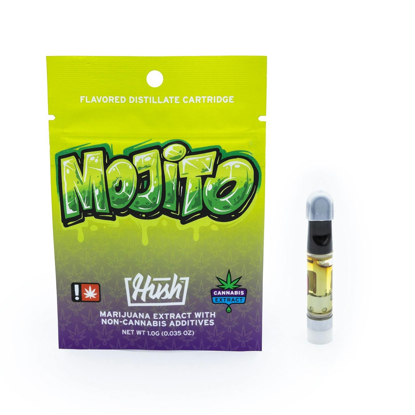 Hush 1g MOJITO Flavored Distillate Cartridge 1g Vaporizers | Hush 