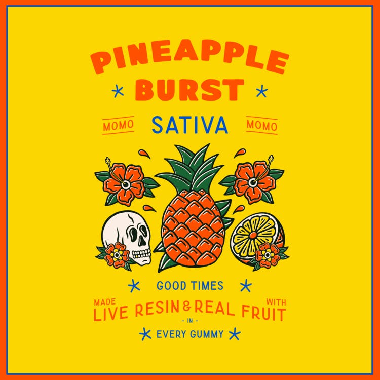 Momo: Pineapple Burst - Live Resin Gummies 10pk 100mg
