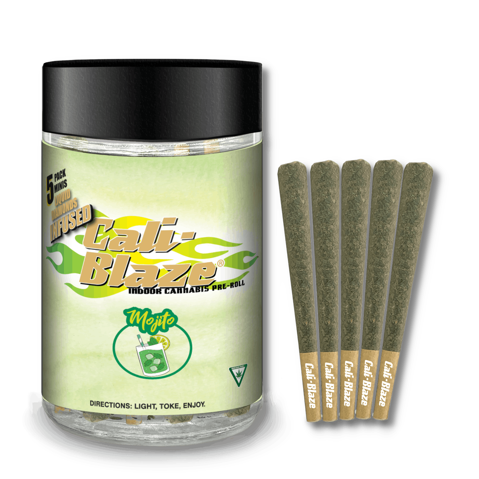 Cali-Blaze | Infused Pre-Roll 5-Pack - 3.5g - Mojito