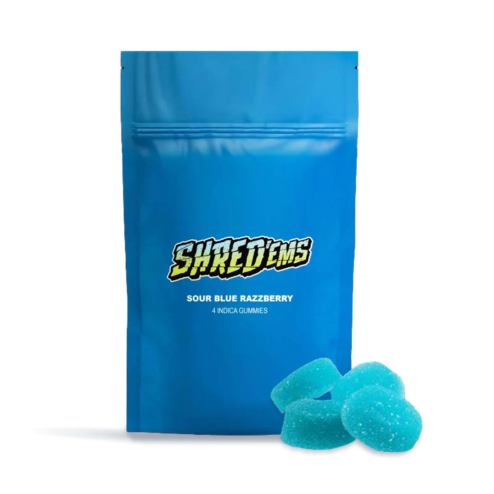 Sour blue razzberry gummies 4-pack