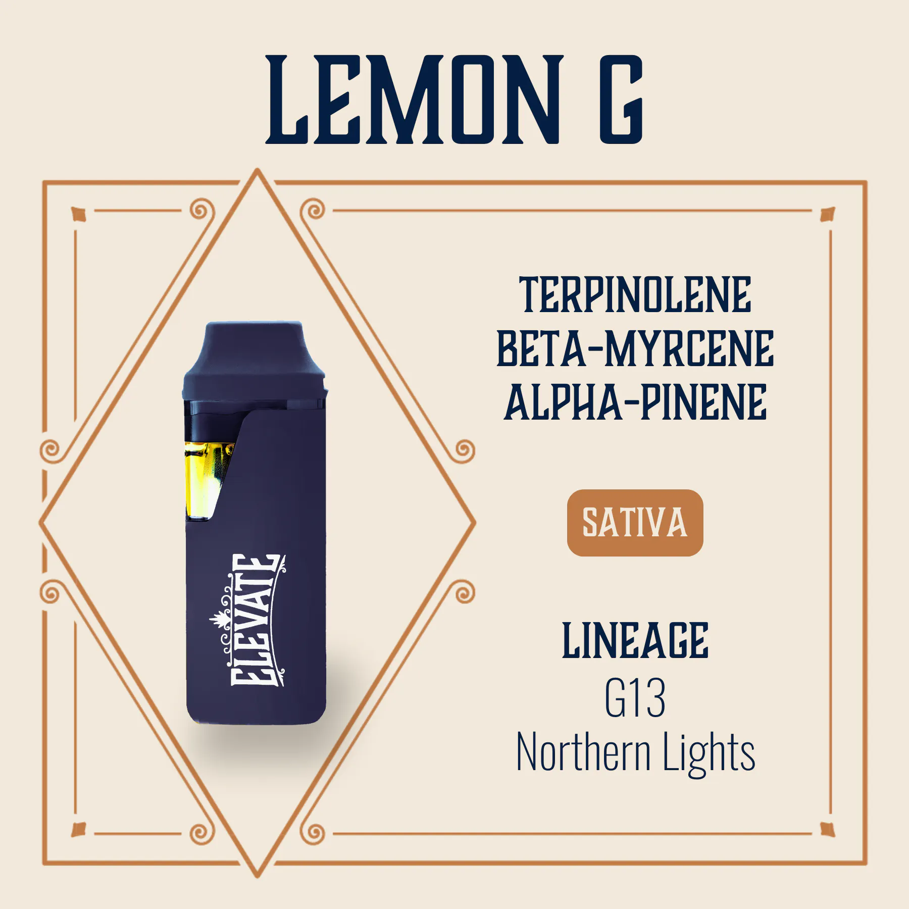 Elevate: Vape | Lemon G | Mini-E-Bar | All-In-One | 0.5g | CODES