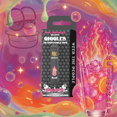 Giggles - 2g Live Rosin Disposable - Pink Lemonade - DISPOSABLES by Giggles at King of Budz