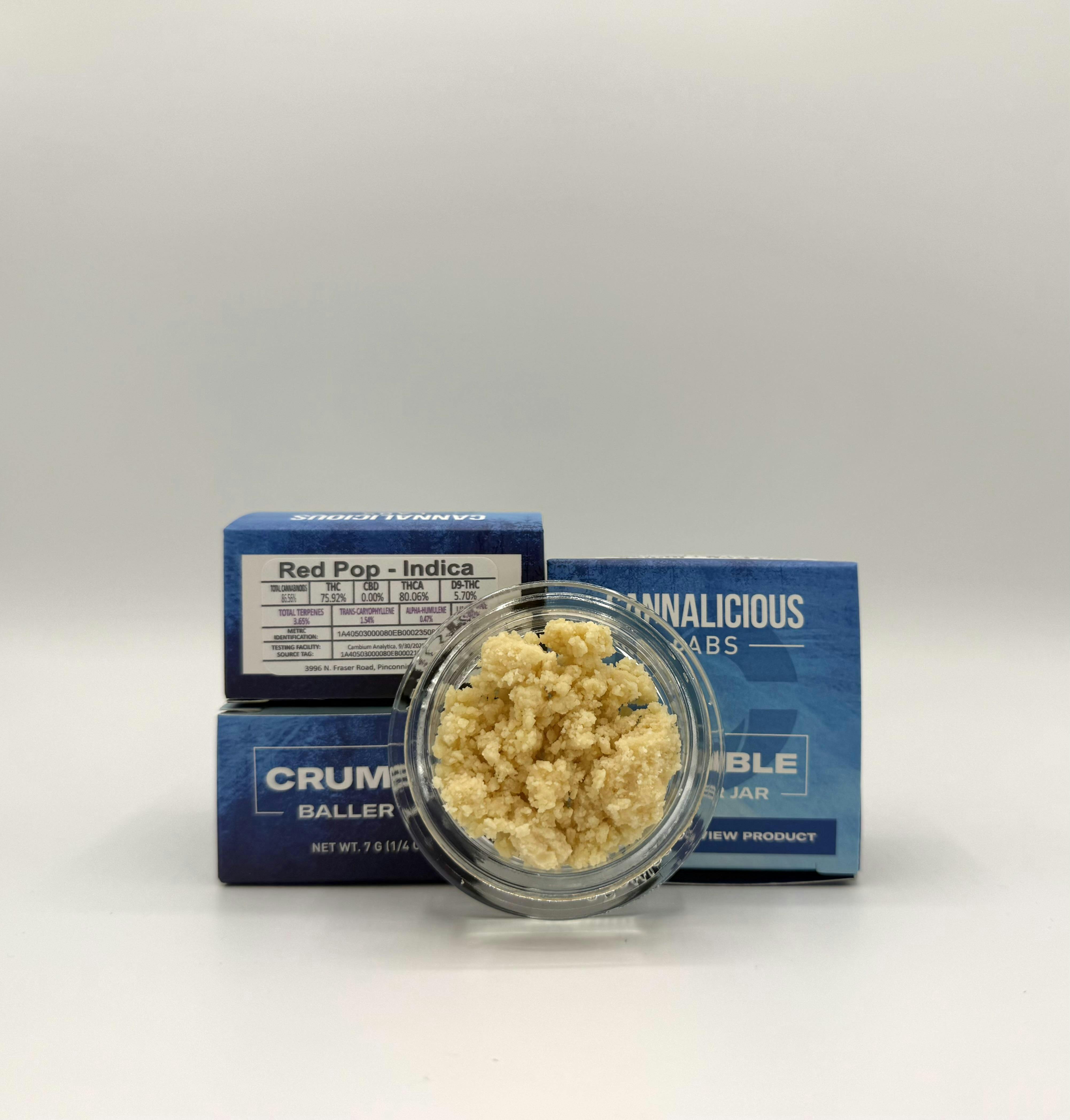 Cannalicious - 7g Crumble Baller Jar - Red Pop