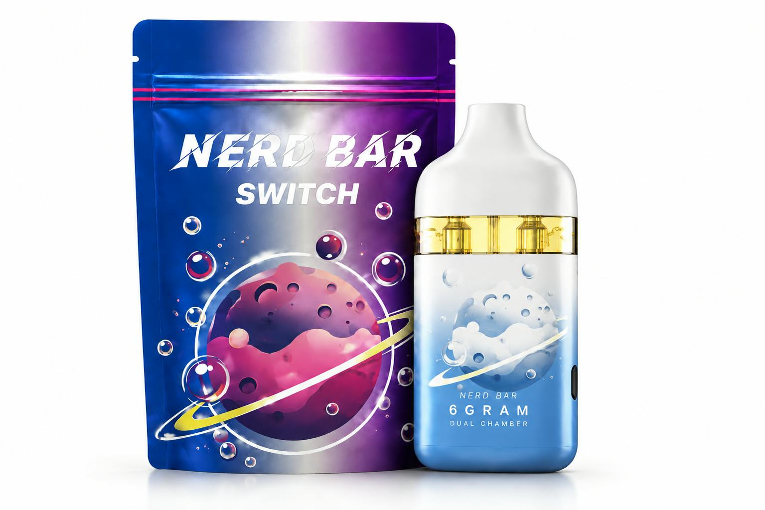 Nerd Bar 6G Dual AIO Live Resin Vape - Super Lemon Haze x Biscotti