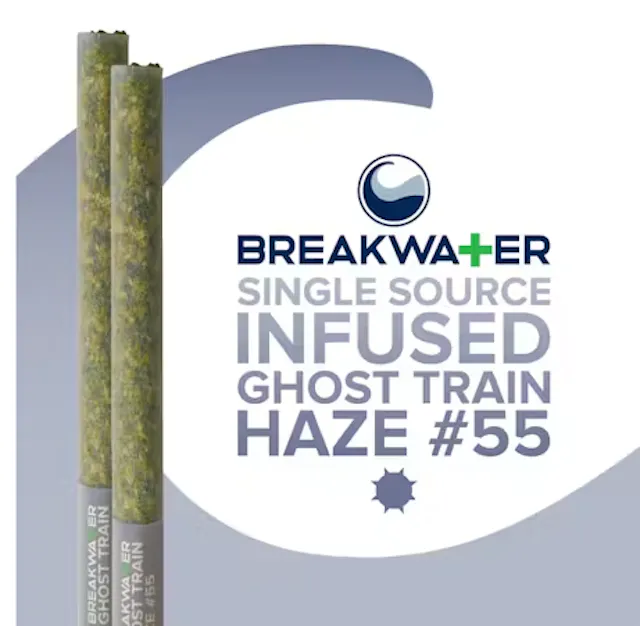 Breakwater Extract Infused Pre-Roll Pack Ghost Train Haze #55 x Ghost Train Haze #55 2pk/1g (sativa, infused pre roll packs)