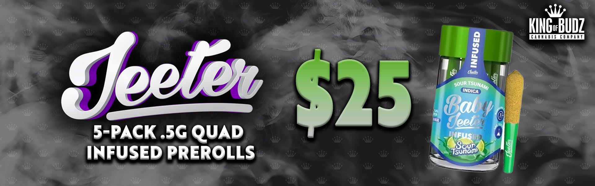Jeeter - 5-Pack .5g Quad Infused Prerolls - 25$
