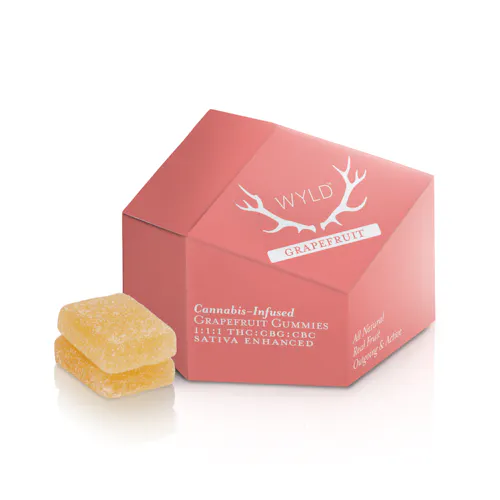 Wyld | Grapefruit Sativa Gummies 1:1:1 THC:CBG:CBC | 100mg (10pk)-active