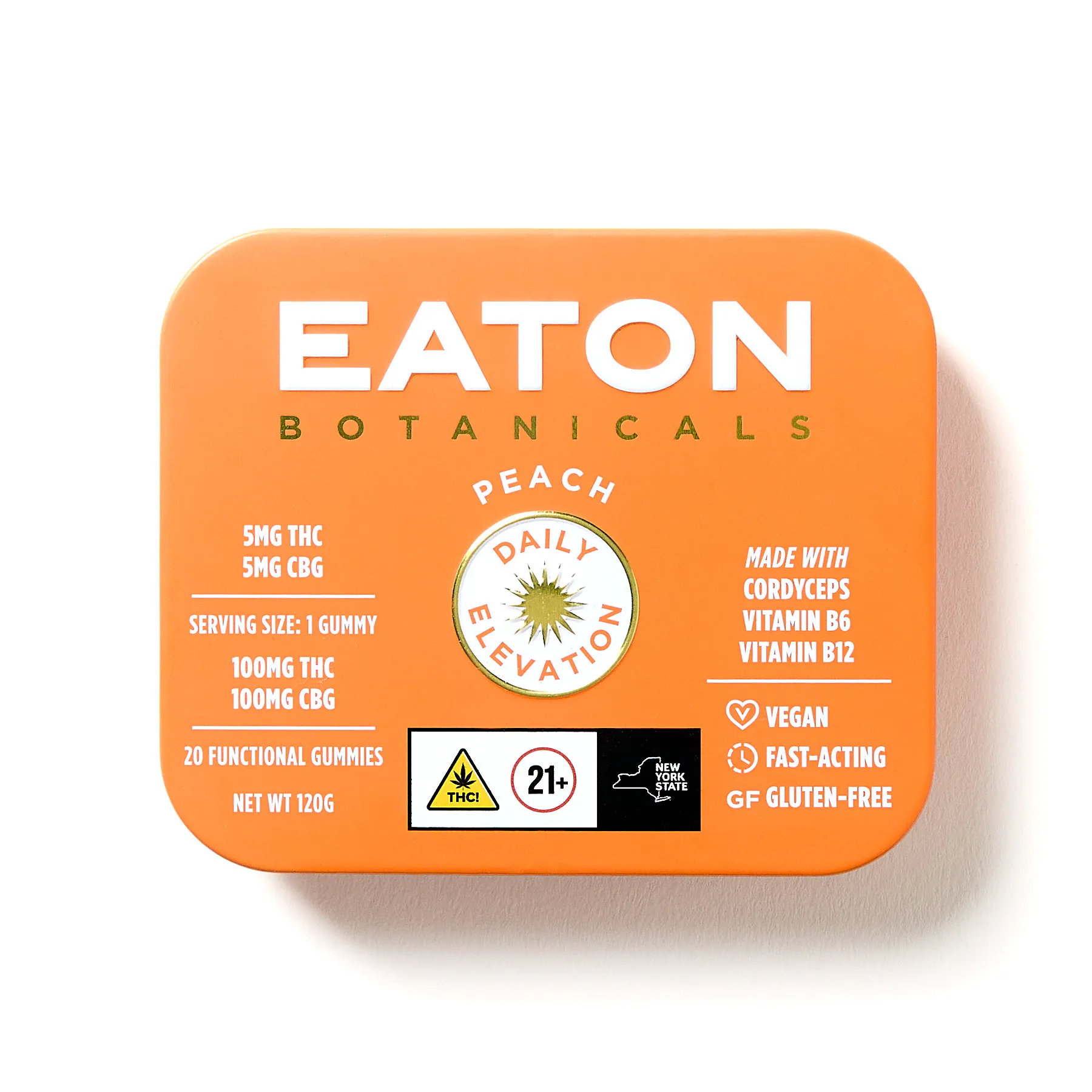 Eaton Botanicals | Peach: Daily Elevation | 20pk Gummy | 100mg
