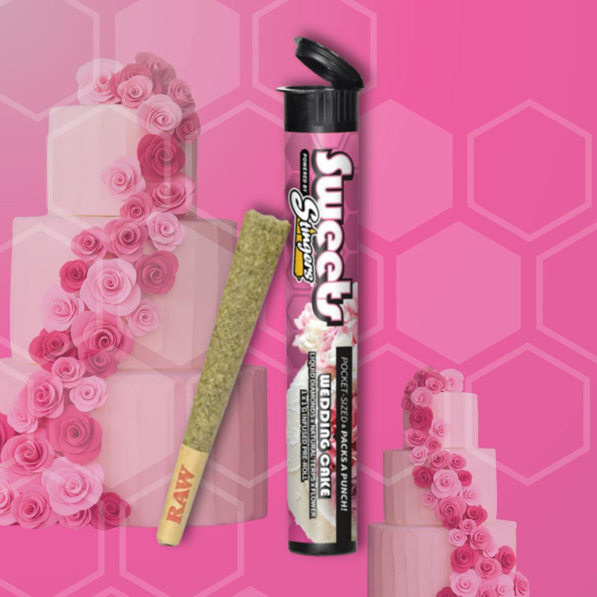 Product: Stingers Sweets | Wedding Cake | Liquid Diamond Infused Preroll - 1g