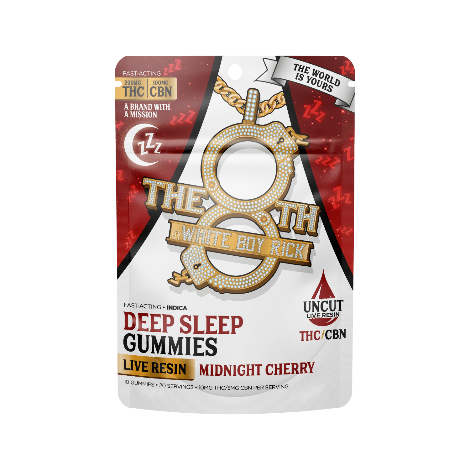 Midnight Cherry 200MG THC + 100MG CBN Deep Sleep Live Resin Gummies Indica by The 8th – Edibles at Gatsby Cannabis