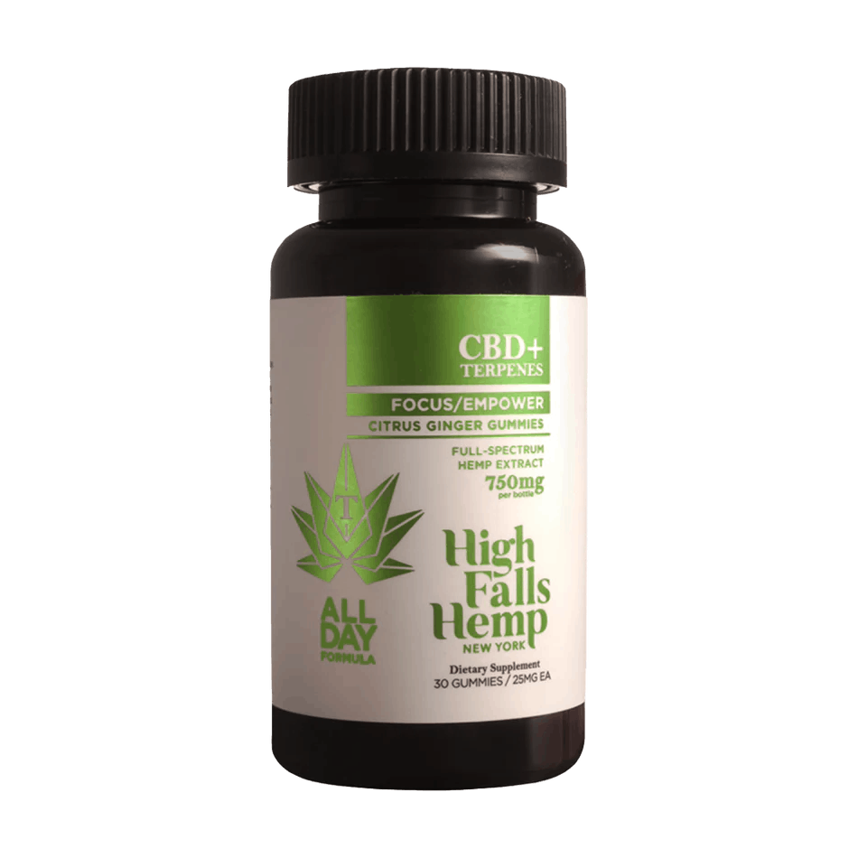 Focus & Empower Citrus Ginger Gummies | Full Spectrum Hemp Extract | 750mg CBD | High Falls Hemp NY