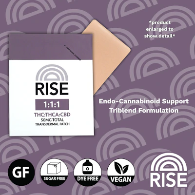 Rise - 50mg Transdermal Patch THC/THCA/CBD - Recovery 1:1:1
