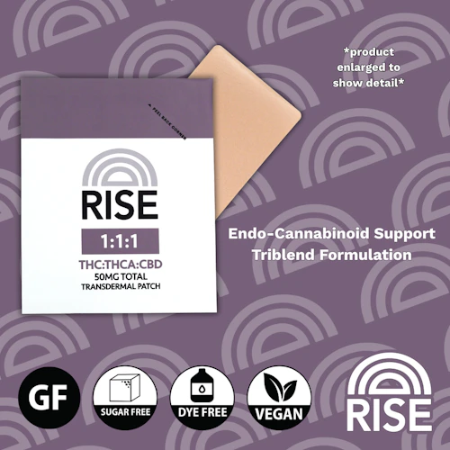 Rise - 50mg Transdermal Patch THC/THCA/CBD - Recovery 1:1:1