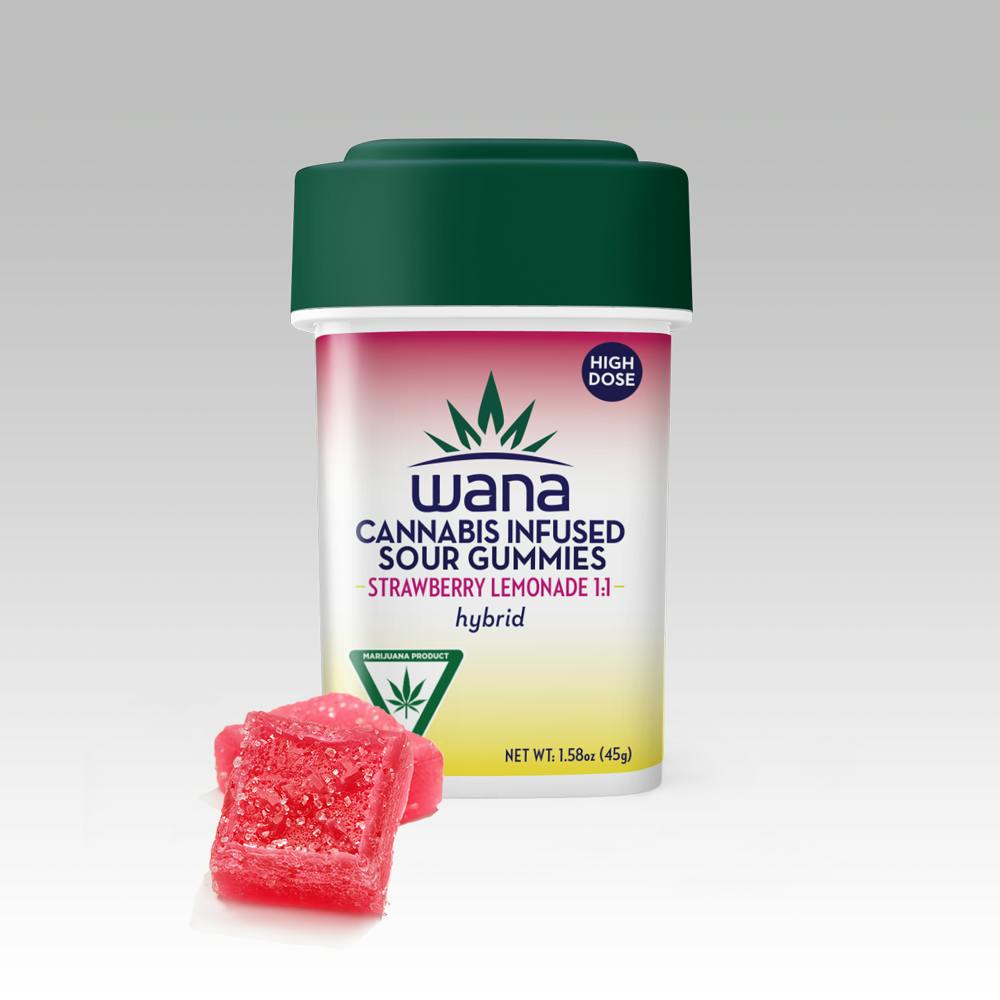 Wana 1:1 CBD/THC Strawberry Lemonade [10 pack] (200mg THC/200mg CBD)(Med) — EDIBLES