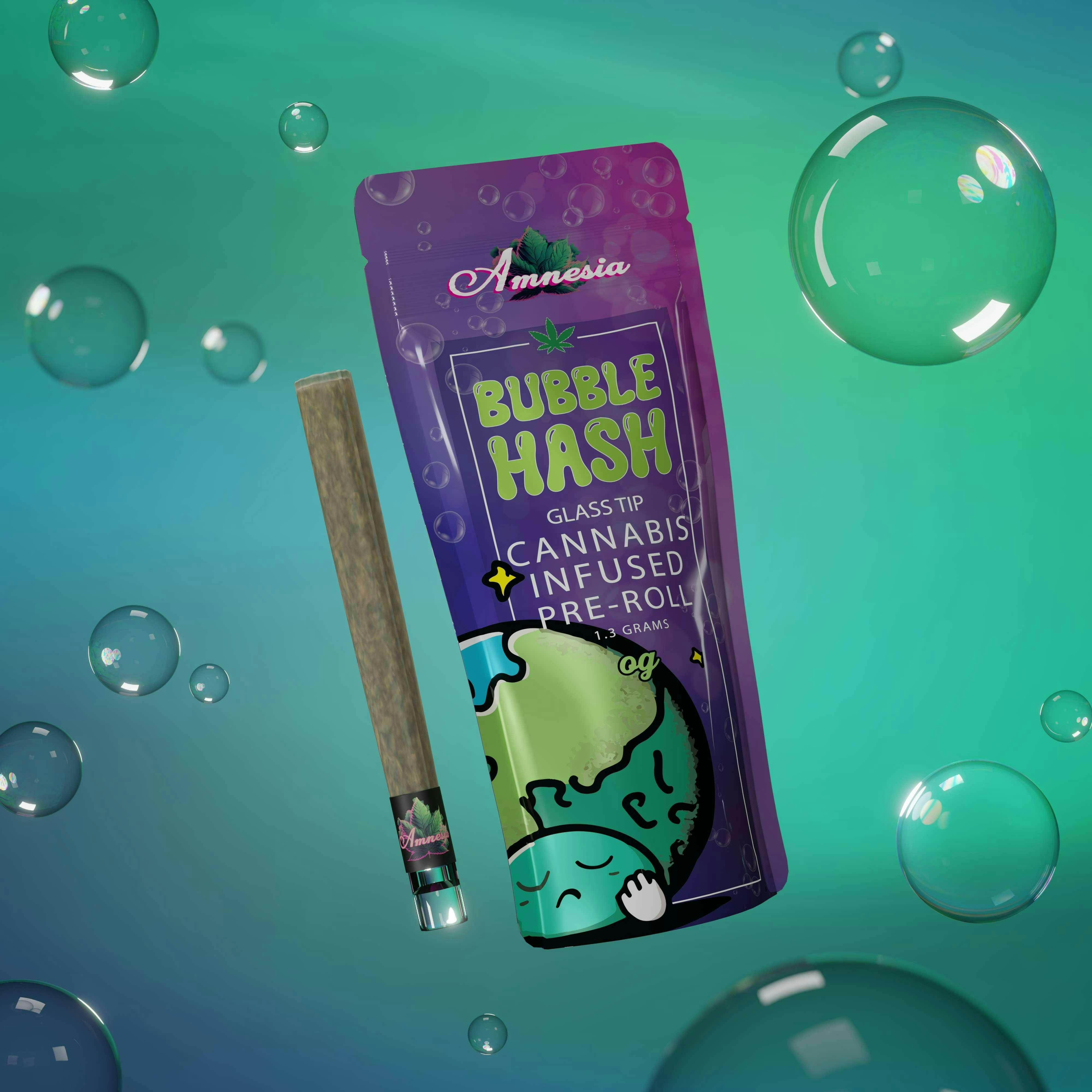 AMNESIA | OG - BUBBLE HASH INFUSED | GLASS TIP PRE-ROLL | 1.3G | HYBRID