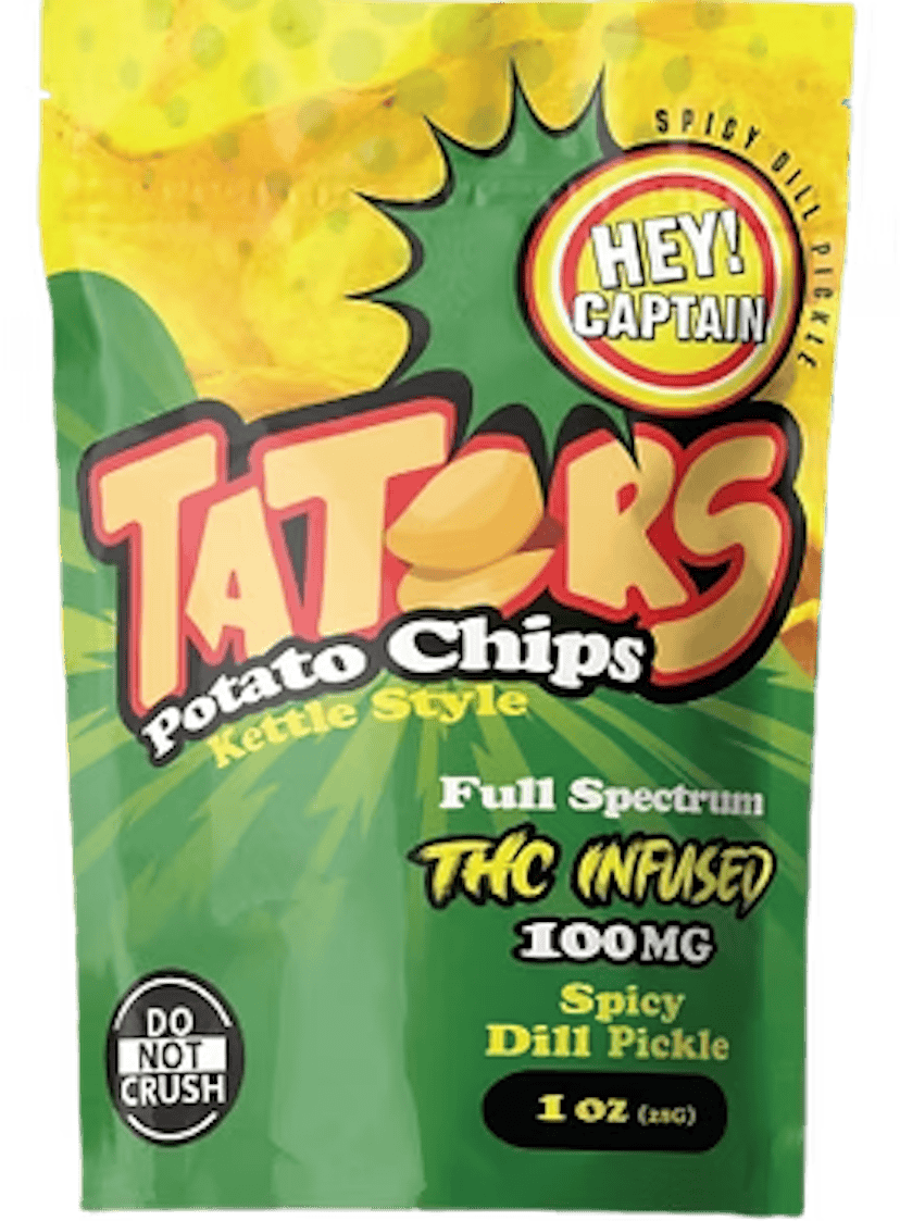 Hey! Captain | 100mg Potato Chips | Spicy Dill Pickle