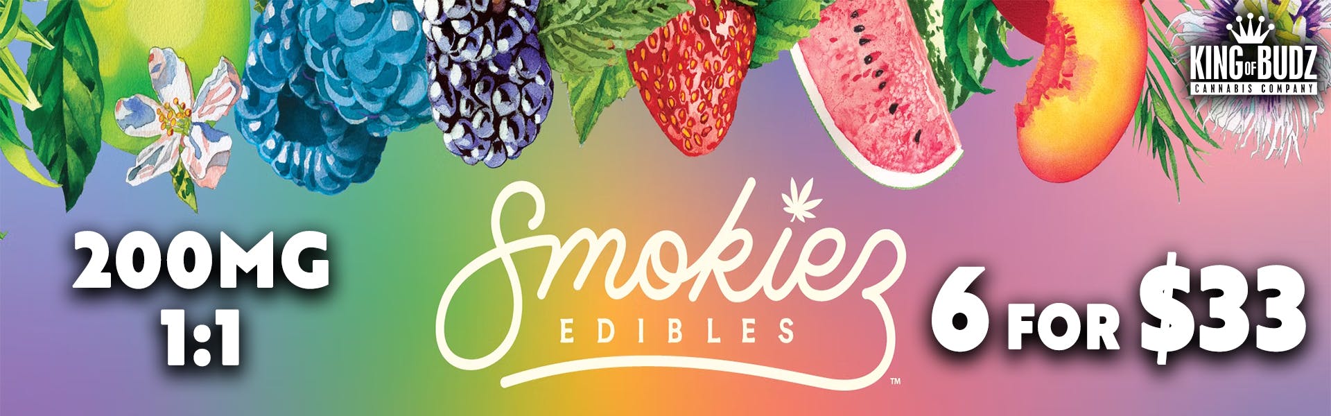 6 FOR $33 SMOKIEZ RATIO EDIBLES