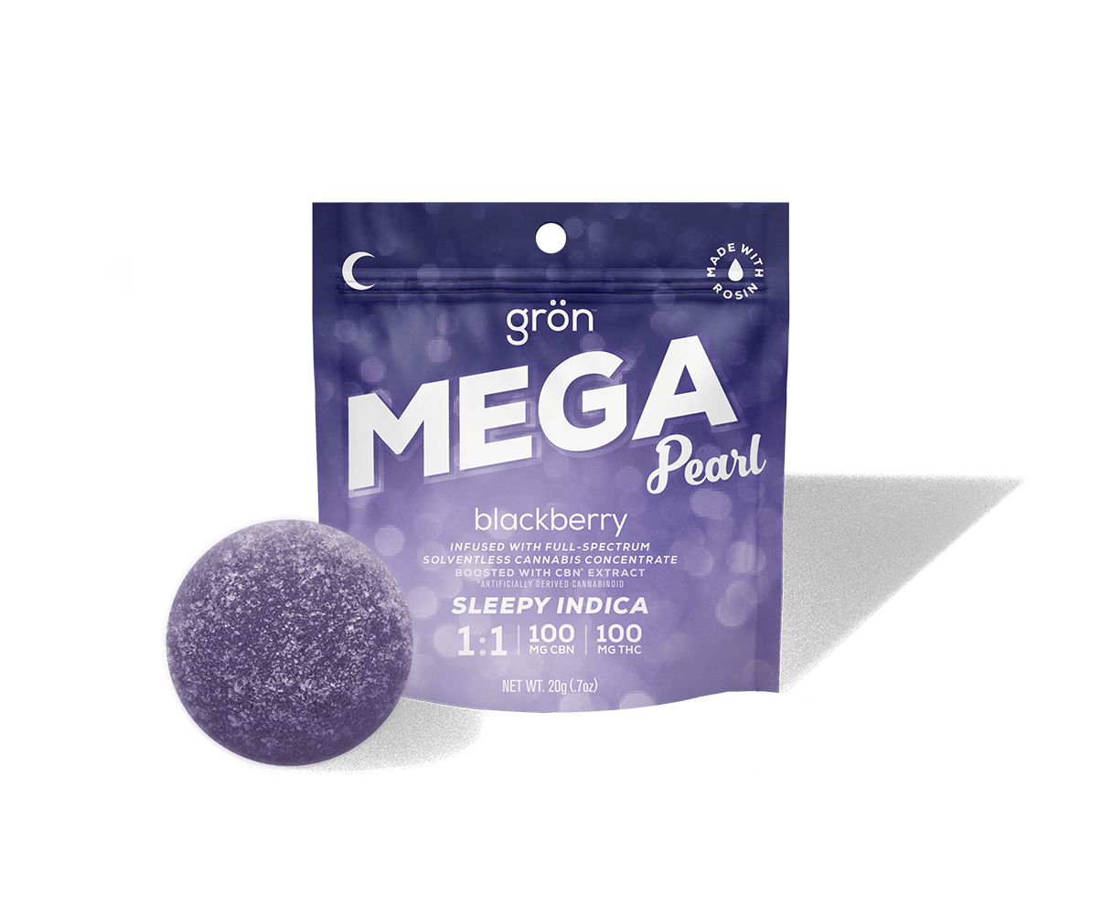 Photo of Gron 100mg 1:1 THC:CBN High-Dose BLACKBERRY Solventless Mega Pearl