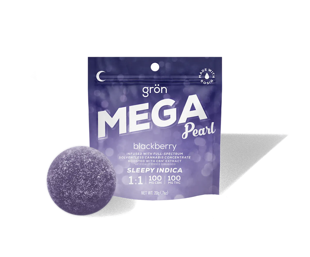 Gron 100mg 1:1 THC:CBN High-Dose BLACKBERRY Solventless Mega Pearl