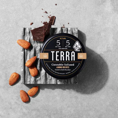 Terra Bites | 100mg 1 : 1 THC CBD | Dark Chocolate covered Almonds-1